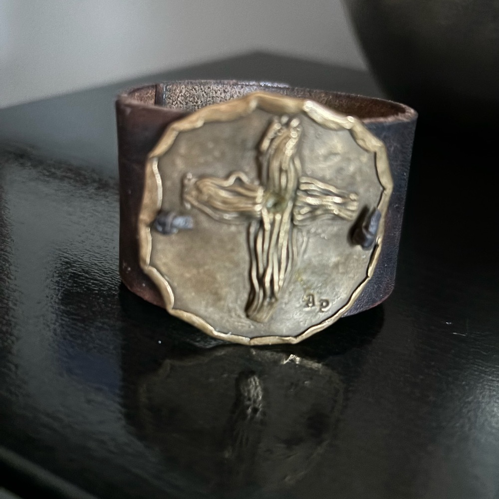 Annie Parker Jewelry cross leather bracelet